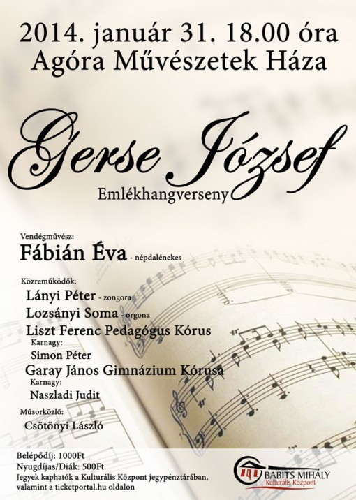 Gerse Emlékhangverseny 2014 Szekszárd  - Gerse József  Emlékhangverseny